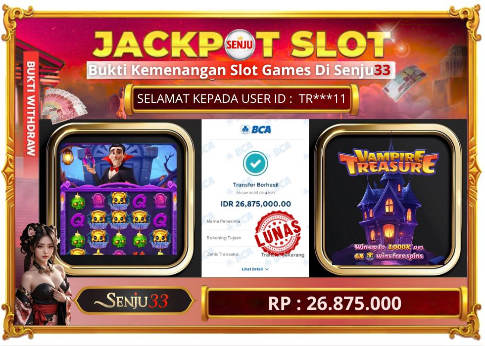 🎰 SENJU33 JACKPOT SLOT Rp. 26.875.000 LUNAS 🎉