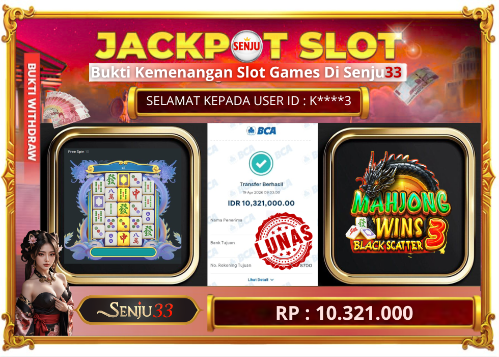 🎰 SENJU33 JACKPOT SLOT Rp. 10.321.000 LUNAS 🎉