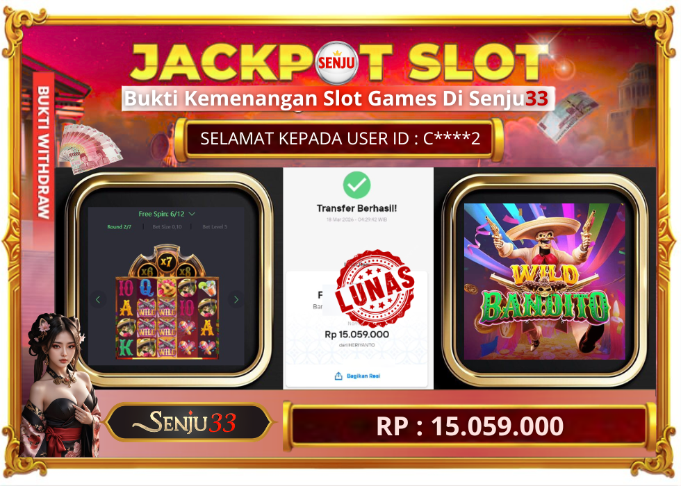 🎰 SENJU33 JACKPOT SLOT Rp. 15.059.000 LUNAS 🎉