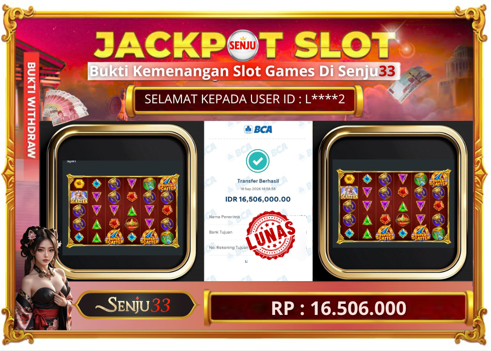 🎰 SENJU33 JACKPOT SLOT Rp. 16.506.000 LUNAS 🎉