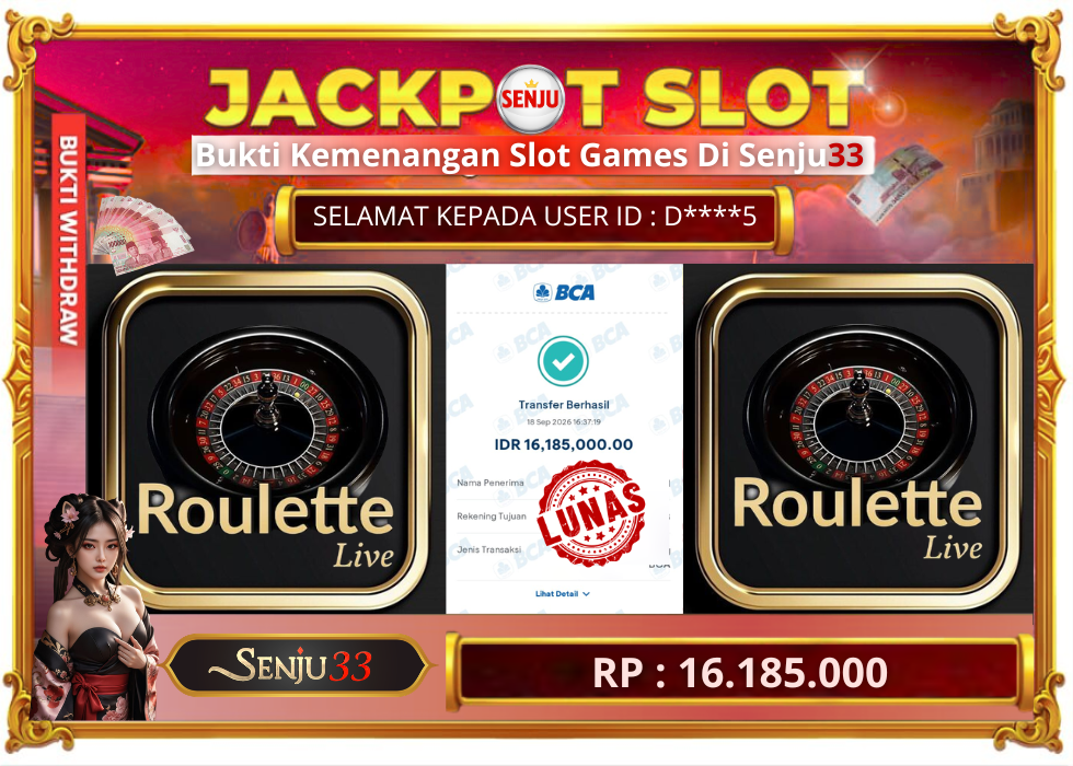 🎰 SENJU33 JACKPOT SLOT Rp. 16.185.000 LUNAS 🎉