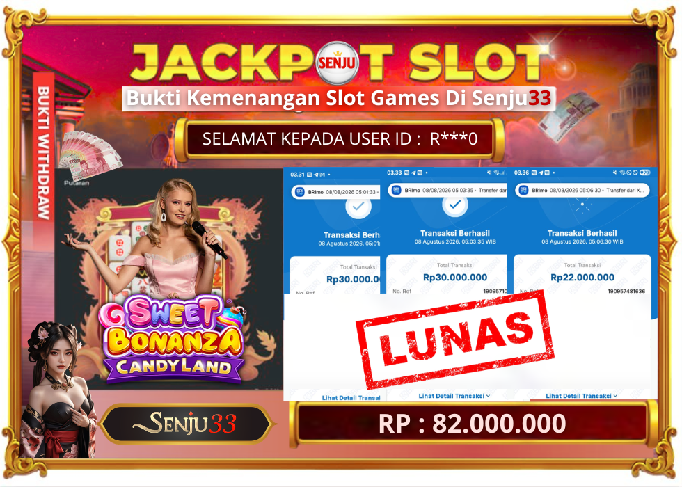 🎰 SENJU33 JACKPOT SLOT Rp. 82.000.000 LUNAS 🎉