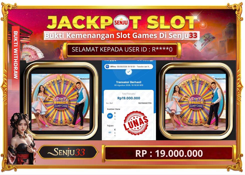 🎰 SENJU33 JACKPOT SLOT Rp. 19.000.000 LUNAS 🎉