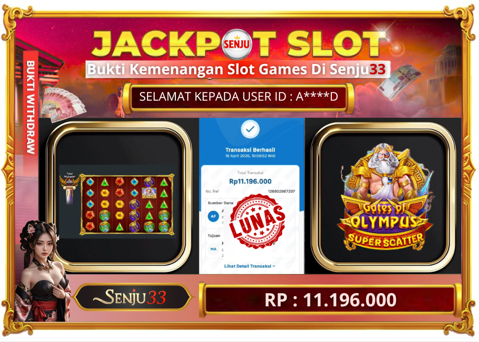 🎰 SENJU33 JACKPOT SLOT Rp. 11.196.000 LUNAS 🎉