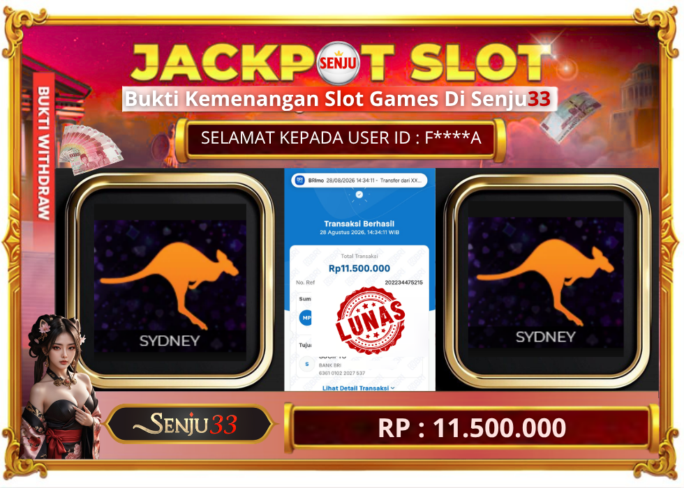 🎰 SENJU33 JACKPOT SLOT Rp. 11.500.000 LUNAS 🎉