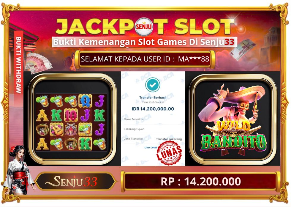 🎰 SENJU33 JACKPOT SLOT Rp. 14.200.000 LUNAS 🎉