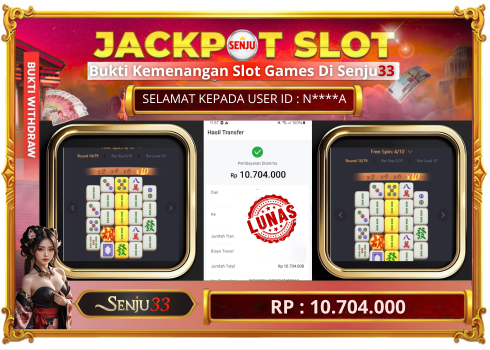 🎰 SENJU33 JACKPOT SLOT Rp. 10.704.000 LUNAS 🎉