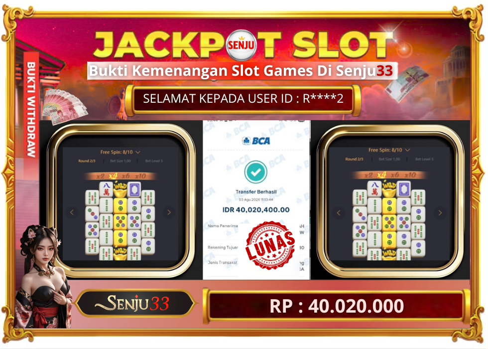 🎰 SENJU33 JACKPOT SLOT Rp. 40.020.000 LUNAS 🎉