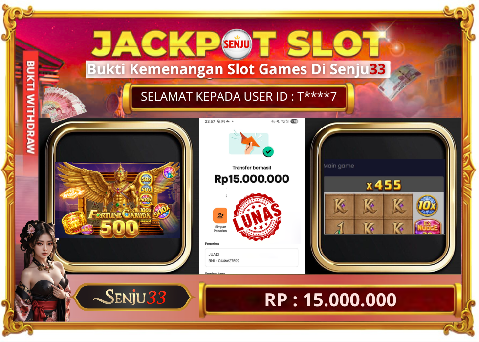 🎰 SENJU33 JACKPOT SLOT Rp. 15.000.000 LUNAS 🎉